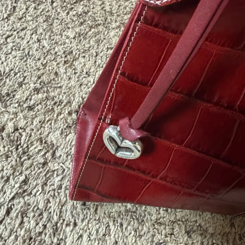 Brighton red croc embossed handbag - Picture 13 of 15